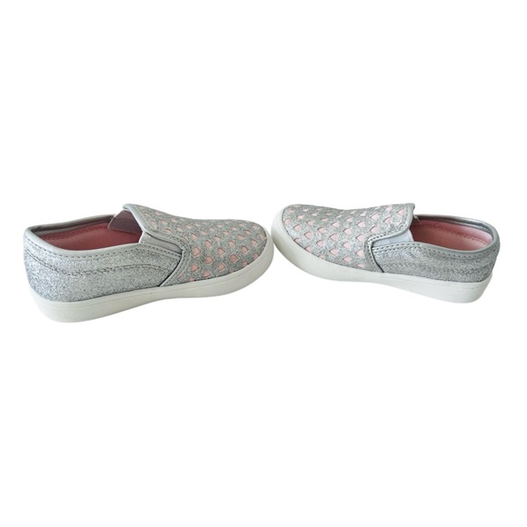 Carter's Silver Glitter and Light Pink Heart Slip-On Sneakers | Toddler Girl 7 - Picture 6 of 7
